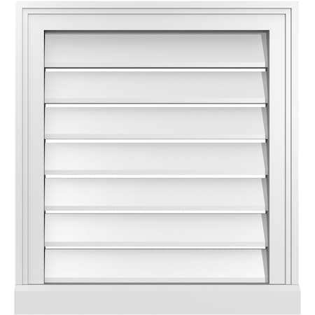 Ekena Millwork Vertical Surface Mount PVC Gable Vent: Functional, w/ 2"W x 2"P Brickmould Sill Frame, 20"W x 22"H GVPVE20X2203SF